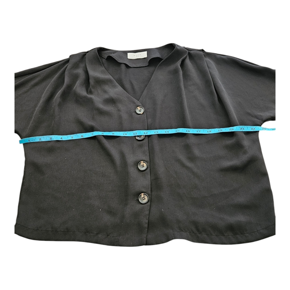 Elodie Medium Black Short Sleeve Button Up Shirt - Picture 8 of 10